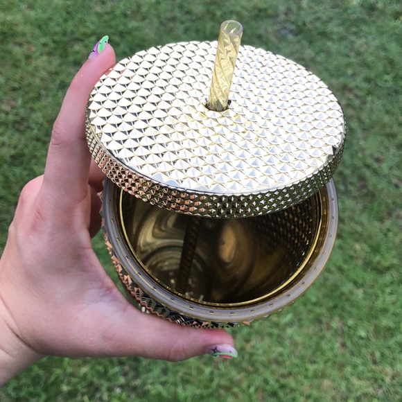 Starbucks Tumbler Gold Bling Studded Christmas 2022 Holiday 24oz Venti Cup NWT - Picture 3 of 4